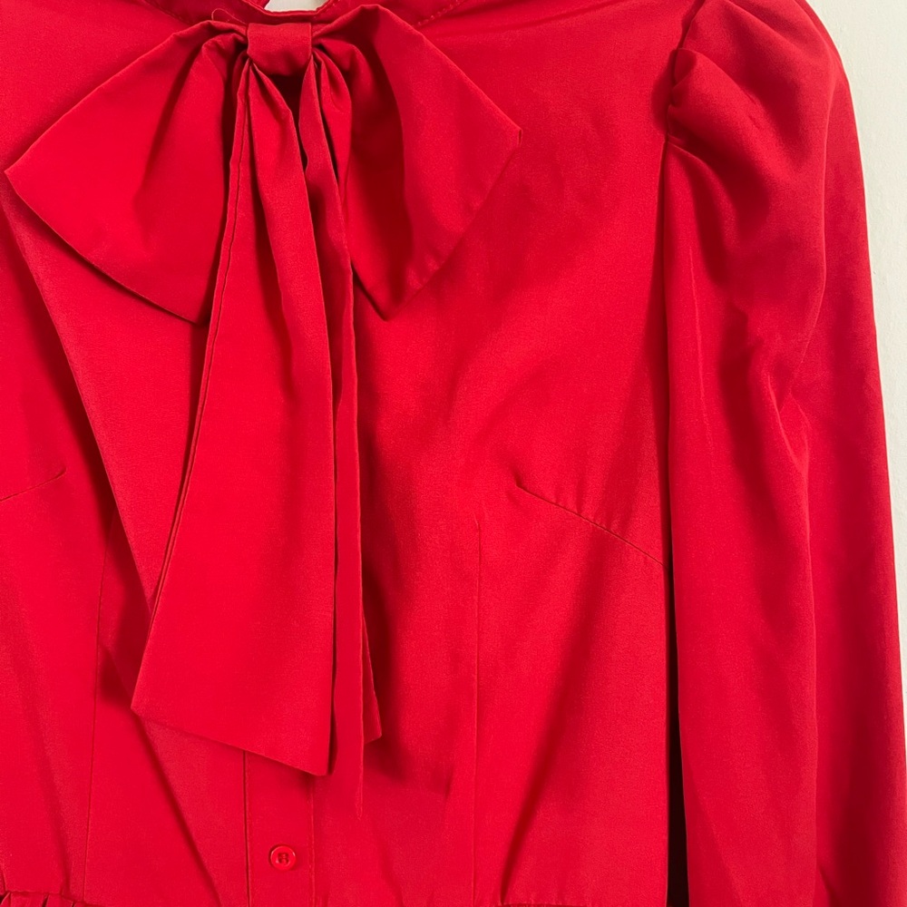 SHEIN Red Dress with Bow Detail